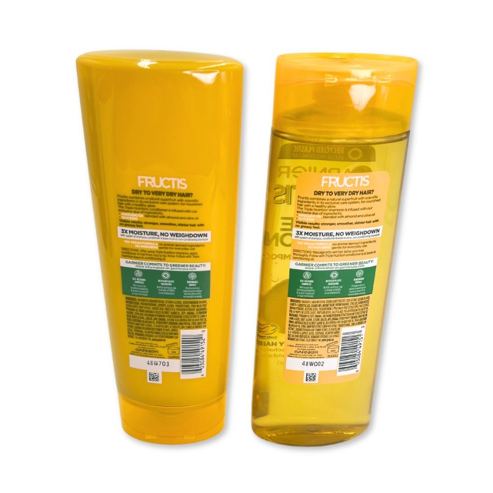 GARNIER Fructis Triple Nutrition Avocado Oil Shampoo & Conditioner Set New - Picture 3 of 4